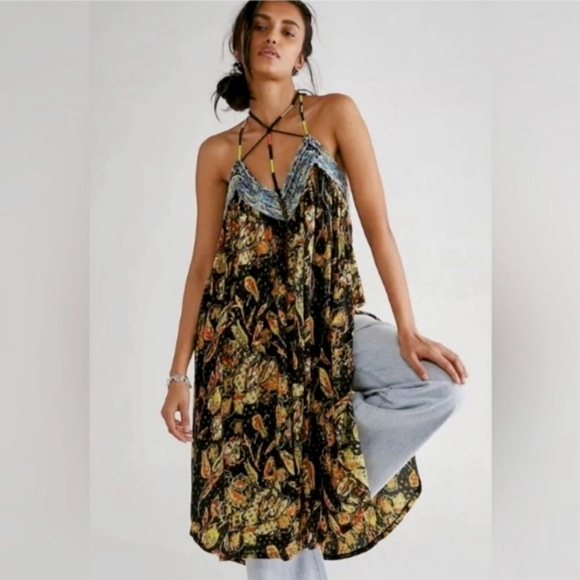 Free People Garden Party Maxi Top Dress Tunic Floral Print - Picture 1 of 10